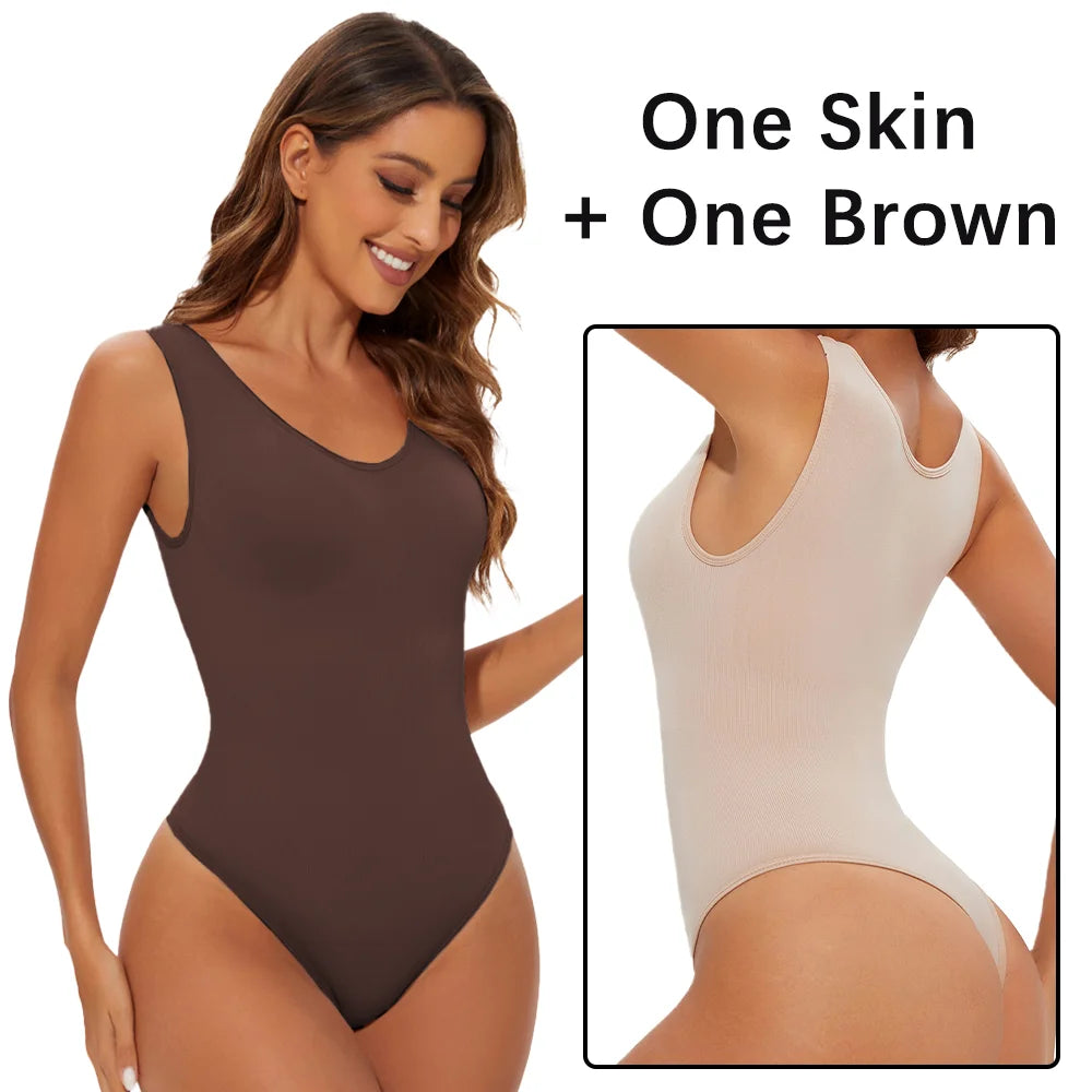 Seamless Shapewear Bodysuit for Women Body Shaper Thong Body Shaping Sculpting Breast Slimming Wide Shoulder Straps Shapers New GlowTrotter
